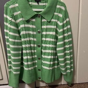 Talbots Green Striped Women's Sweater